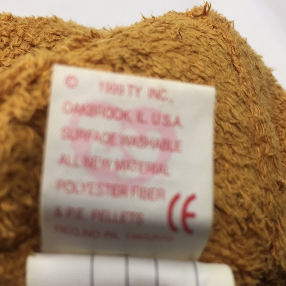 Ty Fuzz Brown Teddy Bear Beanie Baby 8” - Picture 6 of 7